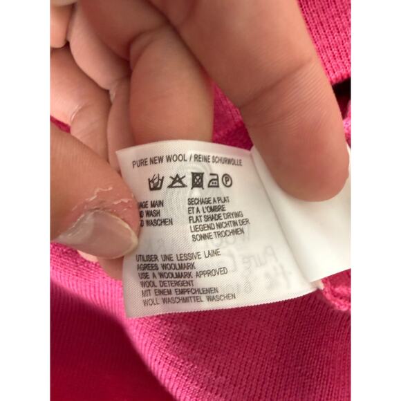 Saint James Size 8 Wool V Neck Minimalist Top Pink Long Sleeve Casual - Picture 8 of 10